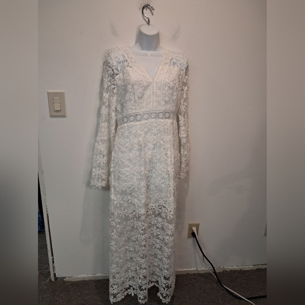 Unbranded Size M Bridal Shower Boho Lace Maxi Dress